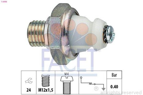 Датчик давления масла ОМ601/602 (7.0098) FACET 70098