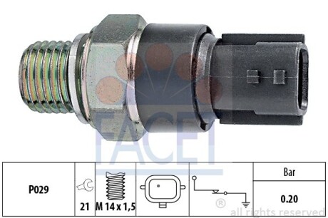 Датчик давления масла Logan/Sandero/Kangoo 1.4/1.6 04- (7.0189) FACET 70189