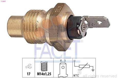 Датчик температури охолоджувальної рідини FACET 7.3007