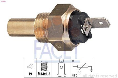 Датчик температуры Skoda Felicia i 1.3 (94-98) FACET 73015 (фото 1)