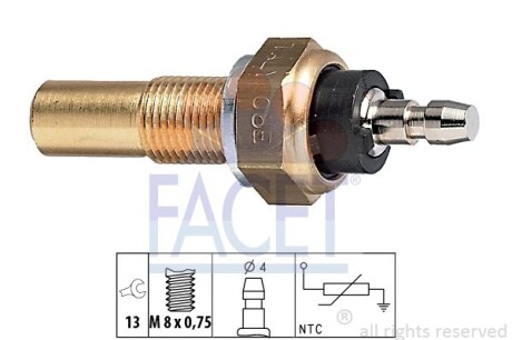 Датчик температури охолоджуваної рідини MAZDA 323,626 1.3-3.0i 85-91 (7.3068) FACET 73068