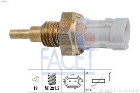 ДАТЧИК ТЕМПЕРАТУРЫ Subaru Impreza (gp) 1.6 i (gp2) (11-16) (7.3351) FACET 73351