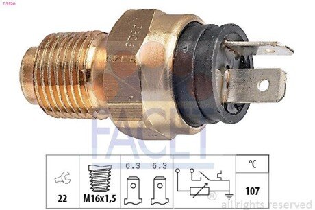 Датчик вмикання вентилятора Ducato 2.5-2.8D/TD/Jumper/Boxer 2.8HDi (02-) (7.3526) FACET 73526