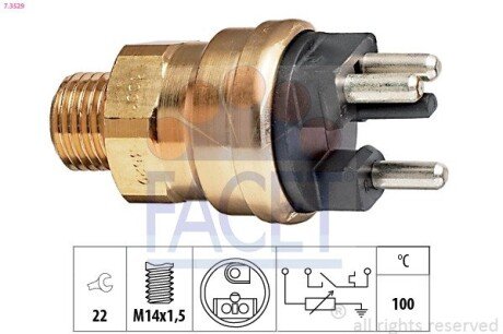 Датчик температури W124/201 M102 (3 конт.) FACET 73529