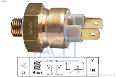 Датчик температури Audi 100/80/A6 1.6-2.3 85-98 FACET 74085