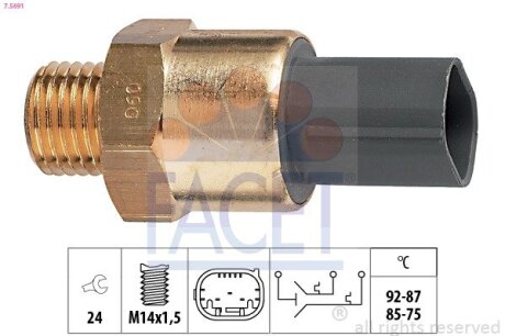 Датчик вмикання вентилятора BMW 3 (E36) 1.6-1.9i 93-00 FACET 75691