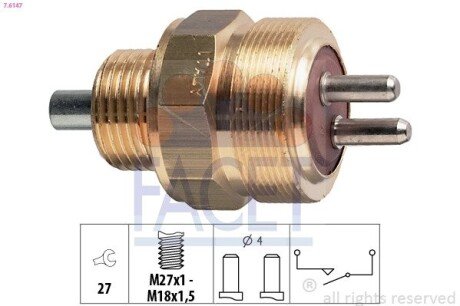 Датчик заднього ходу MB Sprinter (903/904) 2.3/2.9 97-06 (7.6147) FACET 76147 (фото 1)