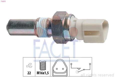 Датчик зад ходу Focus 98-04/Fiesta 97-08/Fusion 02-12 (2 конт.) FACET 7.6212