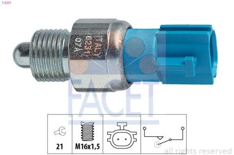 Датчик заднього ходу Megane/Scenic/X-Trail 01- (7.6231) FACET 76231