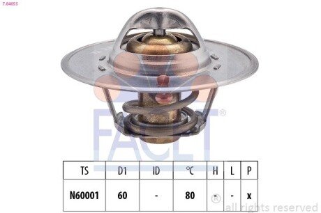 Термостат Skoda Felicia i 1.3 (94-98) (7.8465S) FACET 78465S