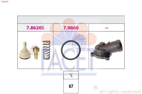 Термостат Vw Jetta iii 1.6 fsi (05-10) (7.8621K) FACET 78621K