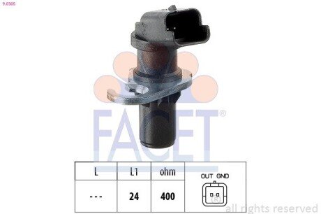 Датчик оборотов коленвала Citroen Berlingo / Peugeot Partner 1.6 i (00-) (9.0305) FACET 90305