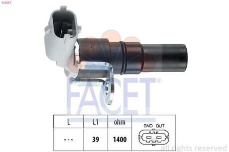 Датчик обертів коленвала Opel Astra H 1.8 (04-10) (9.0327) FACET 90327