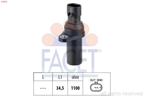 Датчик обертів коленвала Doblo/Fiorino/Qubo 1.4 09- (9.0378) FACET 90378