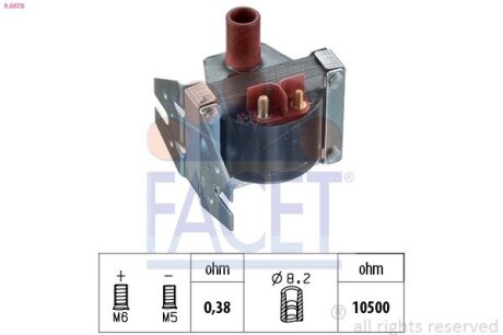 Котушка запалення Mercedes Benz W124/126/140/201 M102/103/116/117/119 79-> (9.6078) FACET 96078