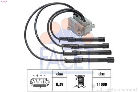 Катушка воспаления SANDERO/LOGAN 1.2 16V 06- (9.6319) FACET 96319