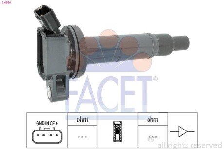 Катушка воспаления Camry/Rav 4 2.0-2.4 00-13 (9.6366) FACET 96366