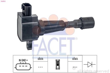 Катушка системы зажигания FACET 9.6414 (фото 1)