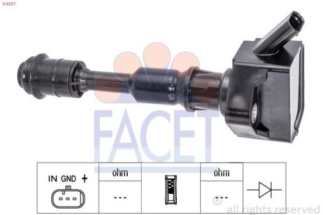 Катушка системы зажигания FACET 9.6537