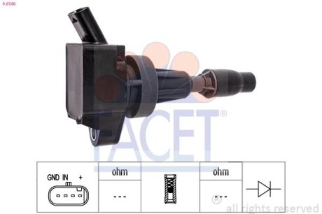 Катушка системы зажигания FACET 9.6546