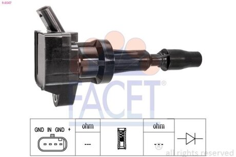 Катушка системы зажигания FACET 9.6547