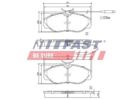 Колодки гальмівні дискові передні FIAT Ducato 94-02; PEUGEOT Boxer 94-02; CITROEN Jumper 02-06, Jumper 94-02 FAST FT29007HD