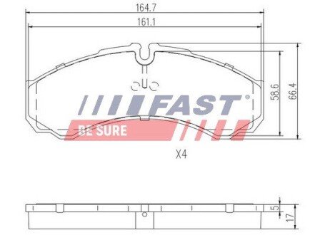 Гальмівні колодки диск. передн. Iveco Daily II 90-99, III 99-06 FAST FT29091