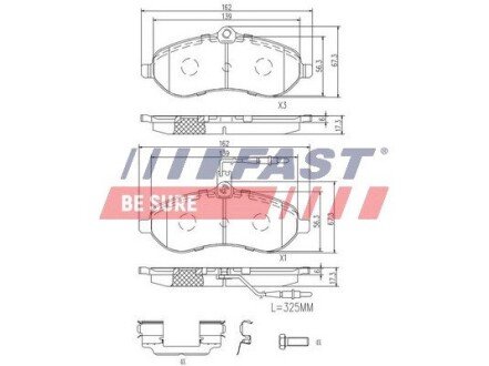 Тормозные колодки дисковые перед. Citroen Jumpy/ Fiat Scudo 1.6-2.0 07- FAST FT29133