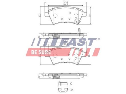 Колодки тормозные дисковые. FIAT Sedici 06-14; SUZUKI SX-4 06-14 FAST FT29139