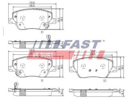 Колодки тормозные дисковые. FIAT Tipo 15- FAST FT29169