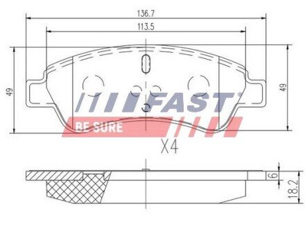 Тормозные колодки перед. Citroen Berlingo 01-/Peugeot Partner/206/307 00- FAST FT29519