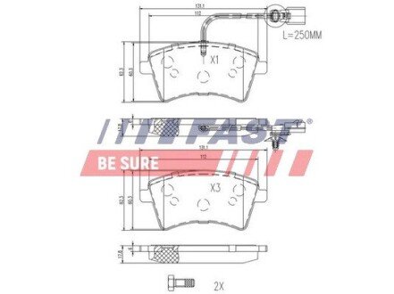 Колодки тормозные дисковые передние RENAULT Kangoo 08-17, Kangoo 09-17 FAST FT29529