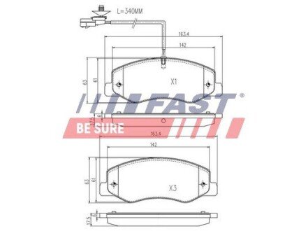 Колодки гальмівні дискові задні RENAULT Master III 10-; NISSAN NV400 10-21; OPEL Movano B 10-21 FAST FT29537