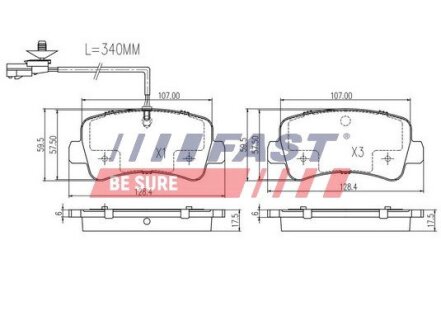 Колодки гальмівні дискові задні RENAULT Master III 10-; NISSAN NV400 10-21; OPEL Movano B 10-21 FAST FT29538