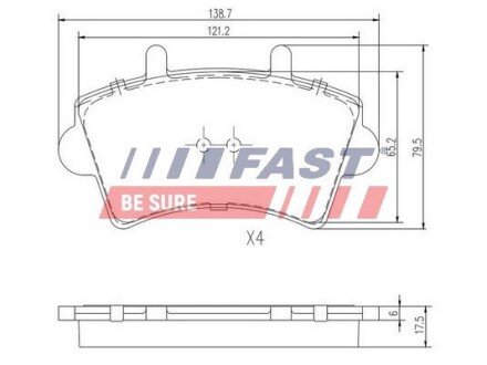 Колодки тормозные дисковые передние RENAULT Master II 97-10; NISSAN Interstar 01-10; OPEL Movano A 98-10 FAST FT29540