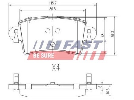 Колодки тормозные дисковые задние RENAULT Master II 97-10; NISSAN Interstar 01-10; OPEL Movano A 98-10 FAST FT29541