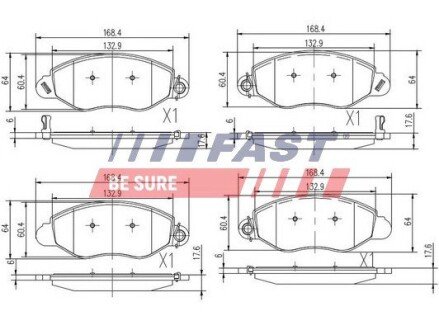 Колодки гальмівні дискові передні FORD Transit 00-06 FAST FT29547 (фото 1)