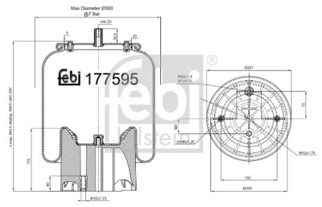 Пневмоподушка FEBI BILSTEIN 177595