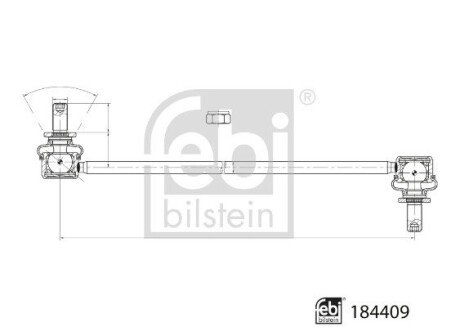 Кронштейн(тяга) стабілізатора з гайками FEBI BILSTEIN 184409