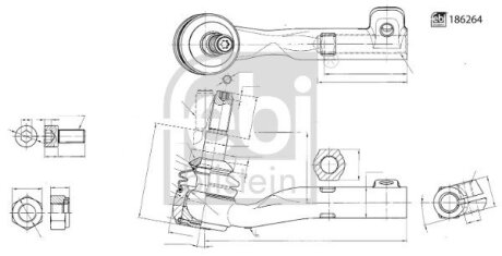 Наконечник тяги рульової з гайкою FEBI BILSTEIN 186264