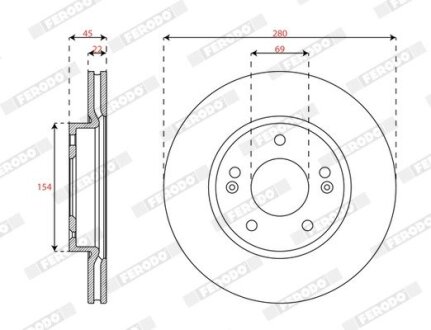 Диск тормозной FERODO DDF3056C