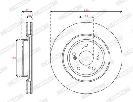 Диск тормозной FERODO DDF3069C (фото 1)