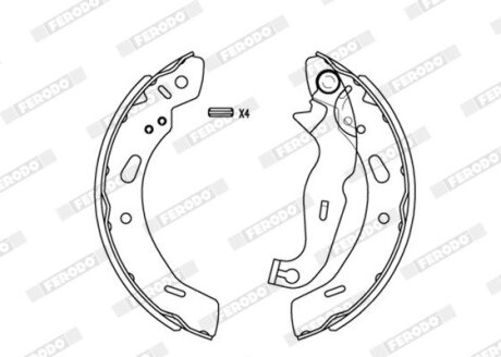 Колодки гальмівні барабанні FERODO FSB4080