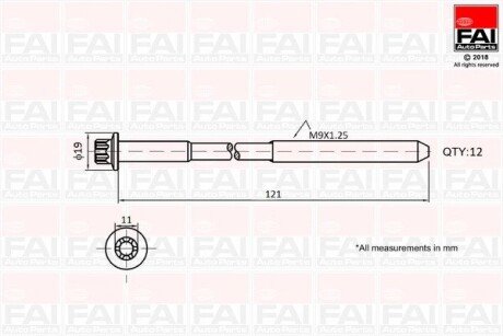 Гвинт ГБЦ к-кт OPEL ASTRA 1.4 09-20, INSIGNIA 1.4 11-17, ZAFIRA 1.4 11- CHEVROLET CRUZE 1.4 11- Fischer Automotive One (FA1) B1630