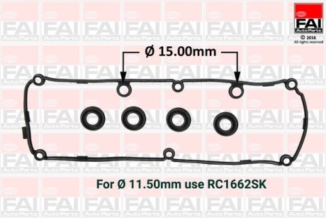 К-кт прокладки кришки клап. VW GOLF 1.6/2.0TDI 05-, PASSAT 1.6/2.0D 05- SKODA OCTAVIA 1.6/2.0D 04- AUDI A4 2.0TDI 07-, A6 2.0D 04- Fischer Automotive One (FA1) RC1663SK