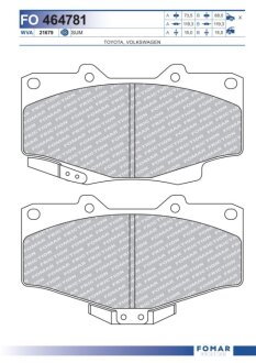 Колодки тормозные дисковые FOMAR FO 464781