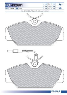 Колодки тормозные дисковые FOMAR FO 492681