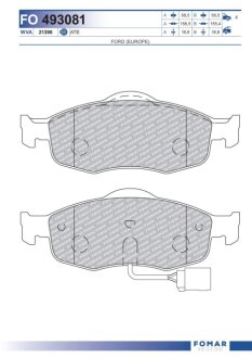 Колодки тормозные дисковые FOMAR FO 493081