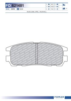 Колодки гальмівні дискові FOMAR FO 621481