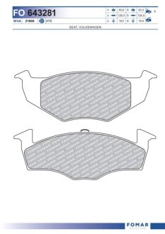 Колодки гальмівні дискові FOMAR FO 643281